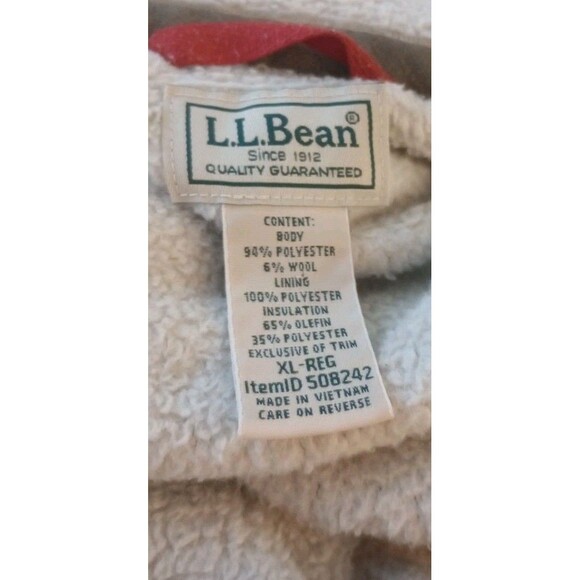 L.L. Bean Katahdin‎ Performance Flannel Shirt Jacket Fleece Lined Olive Green XL - Picture 4 of 7